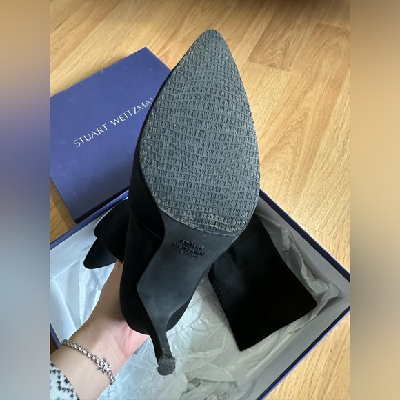 STUART WEITZMAN Cling Black Suede Sock Booties size 7 women - Picture 10 of 12